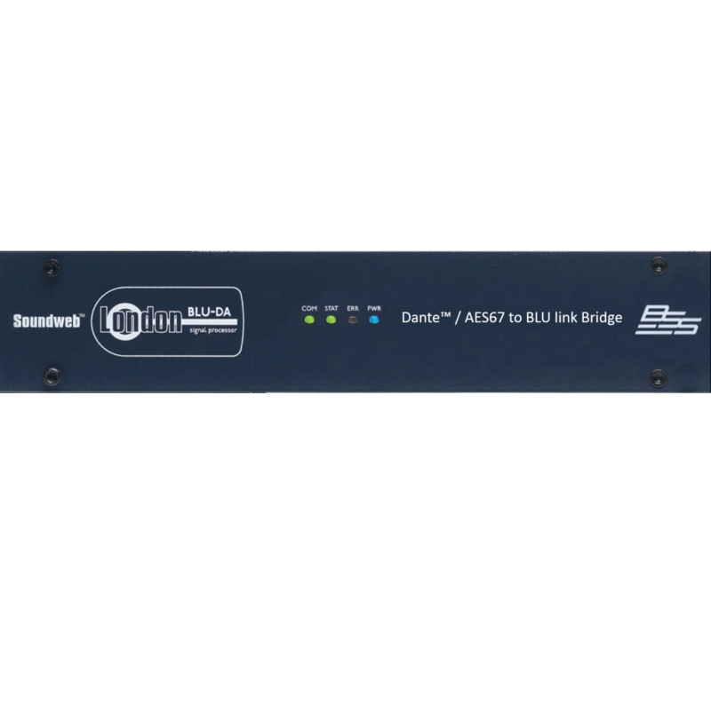 BSS Audio Dante™ / AES67 to BLU link Bridge / EN 54-16 Compliant for Life Safety Applications