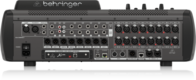 Behringer X32 Compact Compact 40-Input, 25-Bus Digital Mixing Console with 16 Programmable Midas Preamps, 17 Motorized Faders,-Channel LCD's, 32-Channel Audio Interface and iPad/iPhone Remote Control - Image 3