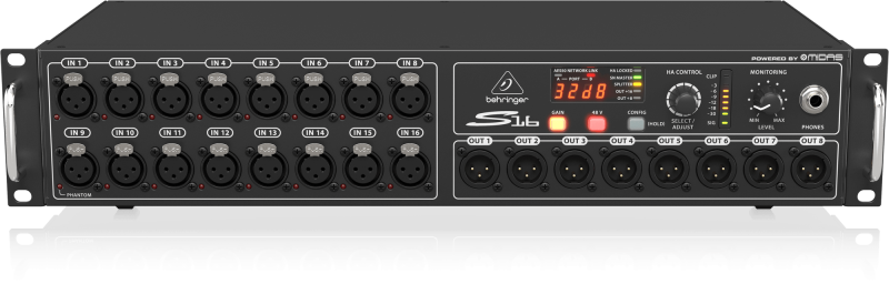 Behringer S16 I/O Box with 16 Remote-Controllable Midas Preamps, 8 Outputs and AES50 Networking featuring Klark Teknik SuperMAC Technology - Image 5
