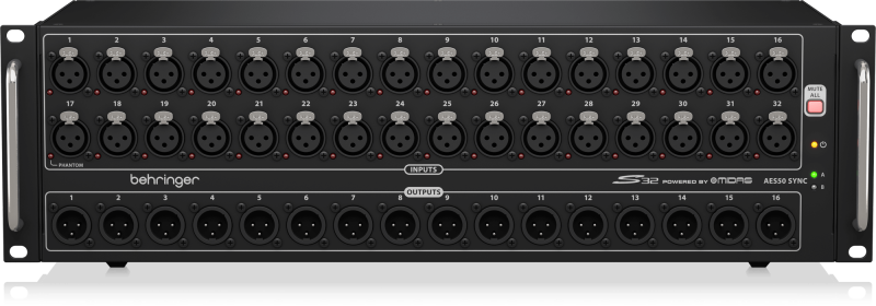 Behringer S32 I/O Box with 32 Remote-Controllable Midas Preamps, 16 Outputs and AES50 Networking featuring Klark Teknik SuperMAC Technology - Image 5