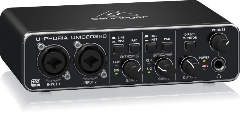 Behringer UMC202HD Audiophile 2x2, 24-Bit/192 kHz USB Audio Interface with Midas Mic Preamplifiers - Image 2