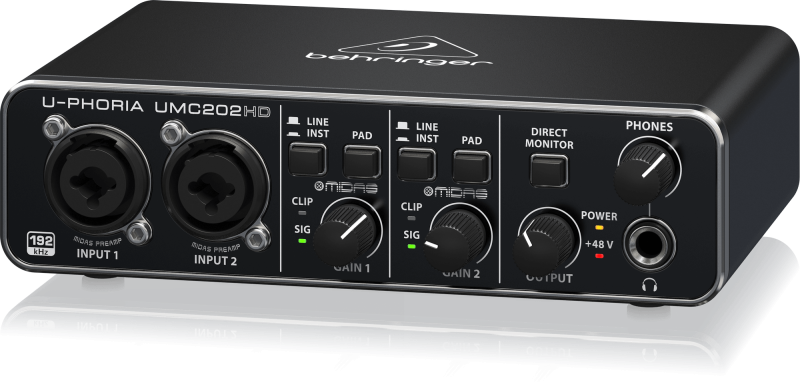 Behringer UMC202HD Audiophile 2x2, 24-Bit/192 kHz USB Audio Interface with Midas Mic Preamplifiers - Image 4