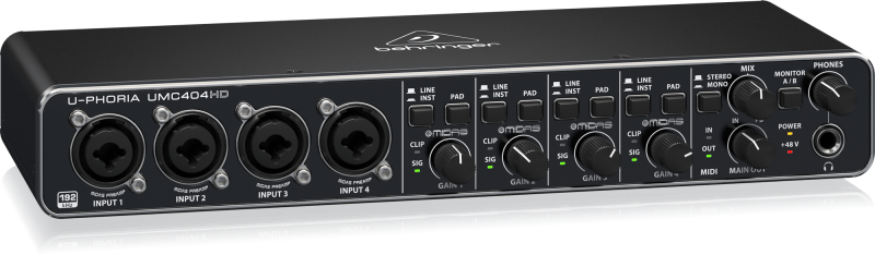 Behringer UMC404HD Audiophile 4x4, 24-Bit/192 kHz USB Audio/MIDI Interface with Midas Mic Preamplifiers - Image 2