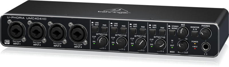 Behringer UMC404HD Audiophile 4x4, 24-Bit/192 kHz USB Audio/MIDI Interface with Midas Mic Preamplifiers - Image 4