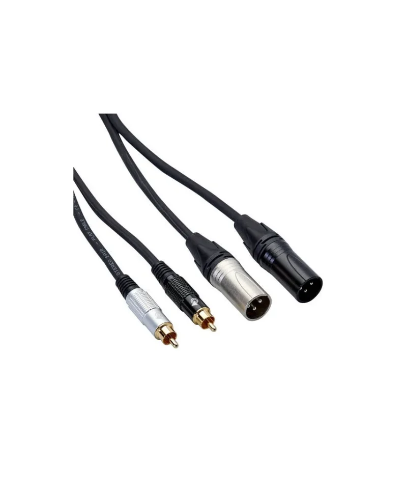 Bespeco EAY2X2R500R 5M 2XLRM to 2RCAM Interlink Cable