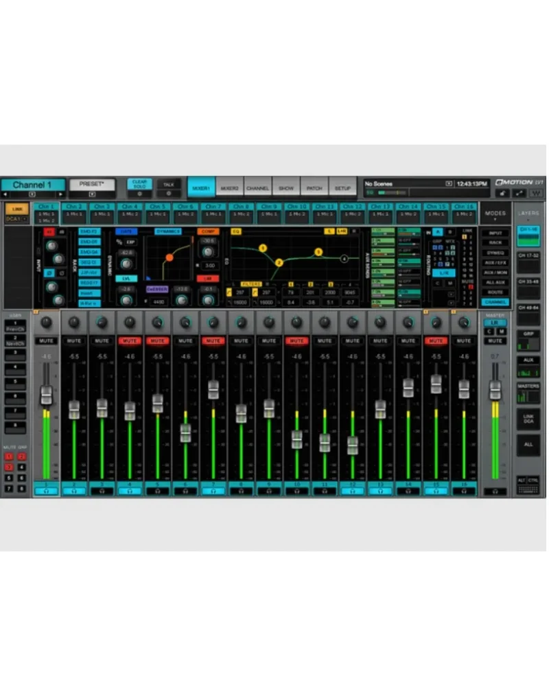 Waves eMotion LV1 64-Channel Mixer with Axis One Custom Computer